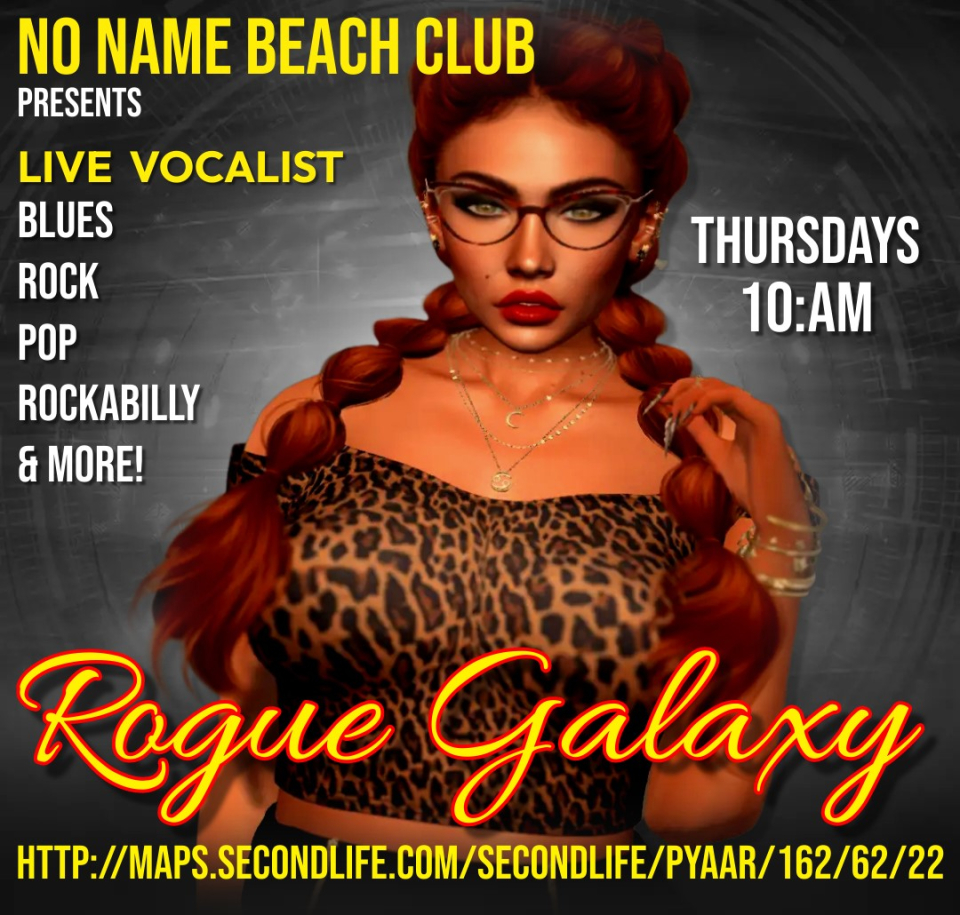 Hey Folks! I'm performing at Hard Rock Cafe - No Name Beach Boardwalk and would love it if you joined me! Join me here» Шhen: ❈ ∵∴10:00am slt - 1:00PM EST ∵∴ ❈ » Шhere: ✫HARD ROCK CAFE - NO NAME BEACH CLUB✫» Dress: ❈ ∵∴ CASUAL∵∴ ❈» Ride: http://maps.secondlife.com/secondlife/Pyaar/96/179/21NOT IN SECONDLIFE TO ATTEND? NP! YOU CAN LISTEN IN HERE:http://rogue.vside-radio.com:8024
